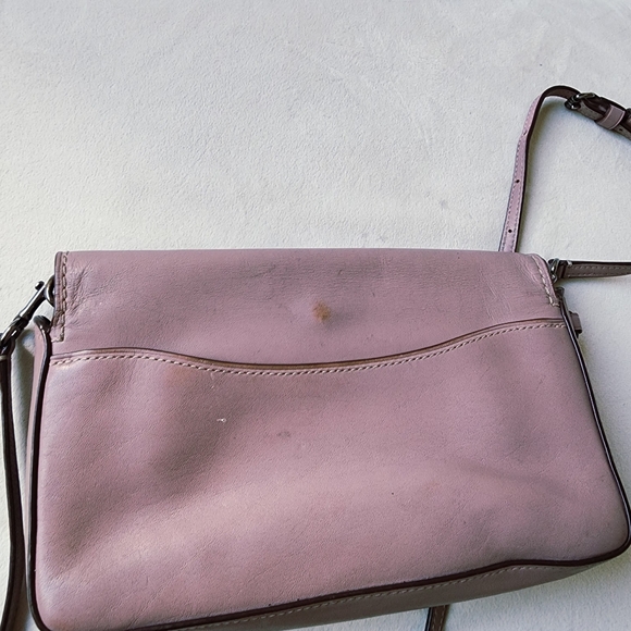Vintage Coach  1941 Dinky Crossbody Bag Glovetanned Leather Dusty rose mauve - Picture 6 of 9
